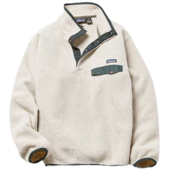 Vintage Patagonia Men's Synchilla Snap Tee Fleece Jacket Oatmeal